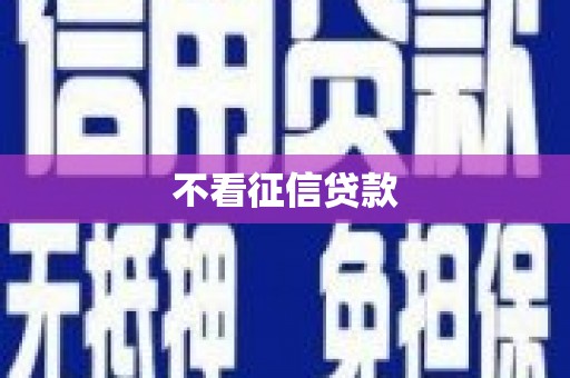 西市不看征信贷款