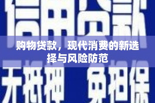 洋县购物贷款，现代消费的新选择与风险防范