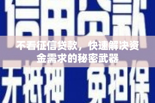 东乌旗不看征信贷款，快速解决资金需求的秘密武器