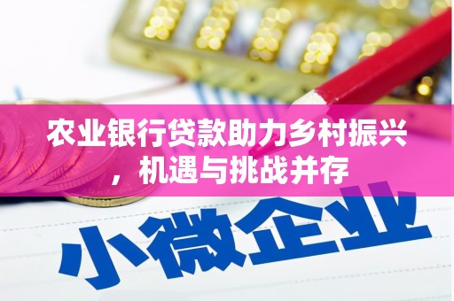 富县农业银行贷款助力乡村振兴，机遇与挑战并存